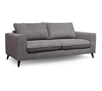 Canapé convertible - 3 places - SOAN - Tissu gris - 202 x 98 x 88 cm - HEXAGONE