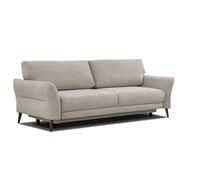 Canapé convertible 3 places tissu beige clair - FIGARI