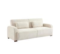 Canapé convertible 3 places tissu blanc cassé L 211 x P 92 x 85cm - Dany