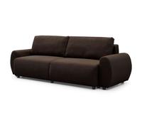 Canapé convertible 3 places Traviata Velours côtelé Marron