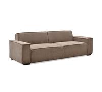 Canapé Convertible 3 Places Velours "Dudley" 230cm Taupe