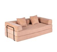 Canapé Convertible 4-en-1 Pliable - Velours Côtelé, Mousse Mémoire - Sans Montage, Livré Prêt à l'Emploi