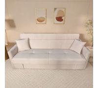Canapé Convertible Avec Coffre En Velours Cotelé Beige 3 Places Adare Beige