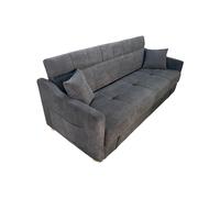 ADARE - Canapé convertible avec coffre en velours côtelé gris 3 places