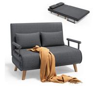 Canapé Convertible - Bealife - Canapé Lit - Fauteuil 2 Place - 2 Coussin - Pied en Bois - Dossier 6 positions
