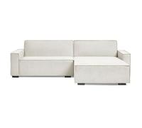 Canapé convertible cic-clac avec angle réversible Pikado Tissu effet lin Crème