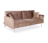 Canapé convertible clic-clac 3 places Carla Velours Taupe