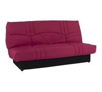 Canapé convertible Clic-clac - 3 places - Tissu Bordeaux - 190 x 90 x 92 cm - PIXIE