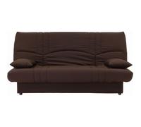 Canapé convertible clic clac 3 places - Tissu couleur Chocolat - L 190 x P 92 cm - DREAM - Style Contemporain