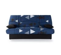 Banquette clic clac 3 places - tissu Bikini bleu - Style contemporain - L 190 x P 92 cm