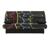 Canapé convertible clic clac 3 places - Tissu motif Graffiti - L 190 x P 92 cm - DREAM - Style Contemporain