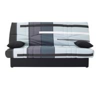 Canapé convertible clic clac 3 places - Tissu motif Piste gris - L 190 x P 92 cm - DREAM - Style Contemporain
