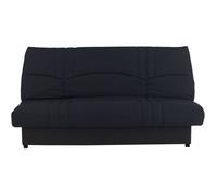 Canapé convertible Clic-clac - 3 places - Tissu Noir - 190 x 90 x 92 cm - PIXIE