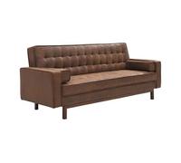 Canapé convertible clic-clac en microfibre marron vintage ELEANOR II
