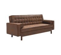 Canapé convertible clic-clac en microfibre marron vintage ELEANOR II