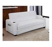 Canapé convertible clic clac en simili MIRELLA - Blanc