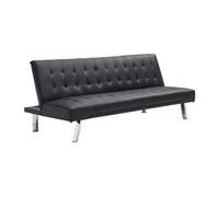 Canapé convertible clic-clac en simili noir GUILLAUME