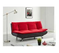 Canapé convertible clic-clac en tissu DEMIDO III - Bicolore rouge et anthracite