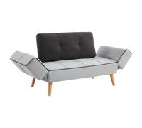 Canapé convertible clic-clac en tissu EBATY II - Gris clair et anthracite