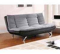 Canapé convertible clic-clac en tissu et simili DEMIDO III - Gris et noir