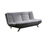 Canapé convertible clic-clac en tissu et simili DEMIDO III - Gris et noir