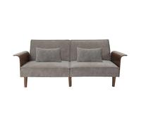 Canapé - Home Deco Factory - Scott - Convertible - Côtelé - Gris Et Marron