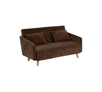 Canapé Convertible Créateur d'intérieur Milo 2 Places Polyester Clic Clac 155cm Marron Tonka