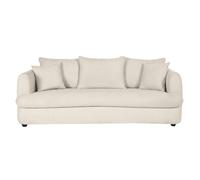 Canapé convertible déhoussable 3-4 places design haricot en tissu effet velours beige clair SACHA