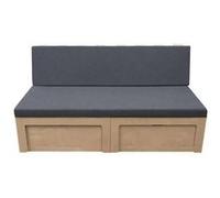 Canape convertible [en.casa] 2 places en lin bois 180 x 180 x 40 cm bois