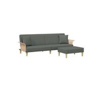 Canape convertible en.casa 2 places en polyester gris 84.5 x 224 x 31 cm