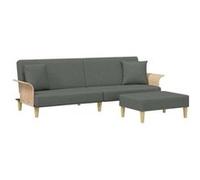 Canape convertible en.casa 2 places en polyester gris 84.5 x 224 x 31 cm