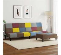 Vidaxl Canapé-Lit À 2 Places Avec Repose-Pied Patchwork Tissu