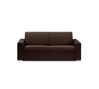 Canape convertible [en.casa] 3 places en cuir marron 87 x 197 x 87 cm