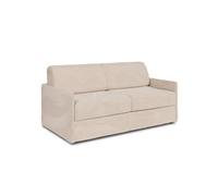 Canape convertible [en.casa] 3 places en simili-cuir beige 160 x 190 x 45 cm
