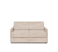 Canape convertible [en.casa] 3 places en velours beige 140 x 170 x 100 cm