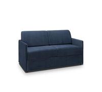 Canape convertible [en.casa] 4 places en velours bleu 160 x 190 x 45 cm