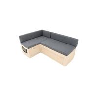 Canape convertible en.casa en lin bois 180 x 180 x 113.5 cm