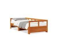 Vidaxl Lit De Jour Sans Matelas Cire Marron 80x200 Cm Bois Pin Massif Marron