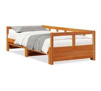 vidaXL Lit de jour sans matelas 80x200 cm en pin massif cire marron