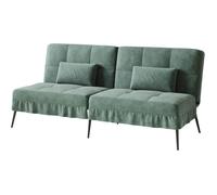 Canapé Convertible en Peluche, canape 3 Places,Pieds en métal 174 * 55 * 72cm, en Velours côtelé Vert