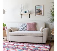 Happy Garden Canapé convertible MATT 2 places en velours côtelé beige – dossier inclinable