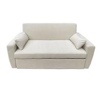 Happy Garden Canapé convertible MATT 2 places en velours côtelé beige – dossier inclinable