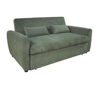 Happy Garden Canapé convertible MATT – velours côtelé 2 places, dossier inclinable – Vert