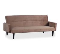 Canapé Convertible en Velours "Romeo" 182cm Taupe