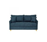 Canapé convertible express 120 RASPAIL matelas 16 cm sommier LATTES Genesis Bleu Pacific