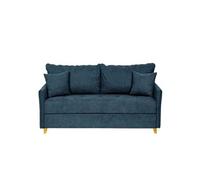 Canapé convertible express 120 RASPAIL matelas 16 cm sommier METAL Genesis Bleu Pacific