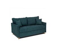 Canapé convertible express 120 RASPAIL matelas 16 cm sommier METAL GENESIS bleu Pacific