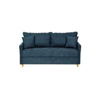 Canapé convertible express 120 RASPAIL matelas 20 cm sommier LATTES Genesis Bleu Pacific