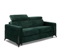 Canapé convertible express 140 MILAN sommier lattes matelas 20 cm velours Velluto vert forêt