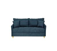 Canapé convertible express 140 RASPAIL matelas 16 cm sommier METAL Genesis Bleu Pacific